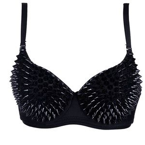 Black spike bra